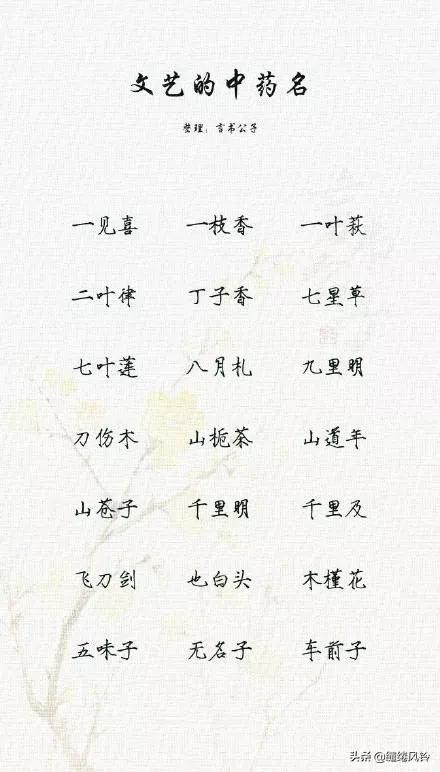 189个极美的中药名：既可作诗，也可入画，给孩子取名时做参考