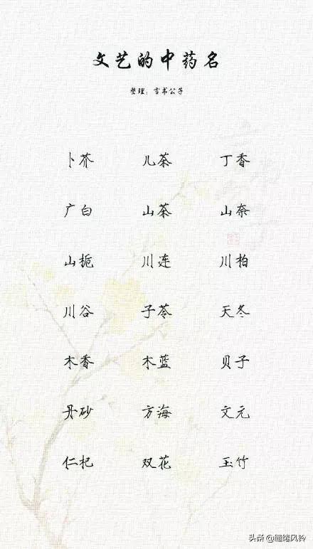 189个极美的中药名：既可作诗，也可入画，给孩子取名时做参考